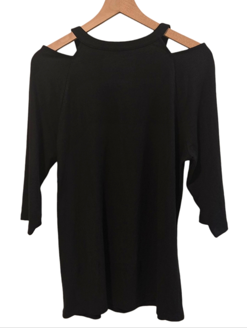 Torrid Black Super Soft Rib Knit Cold Should Elbow Sleeve Top Size 2 New - Picture 2 of 7